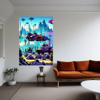 Build a base on a alien planet | AI Art Poster