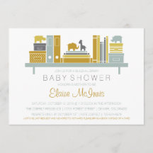 Build A Library Baby Shower Invitation