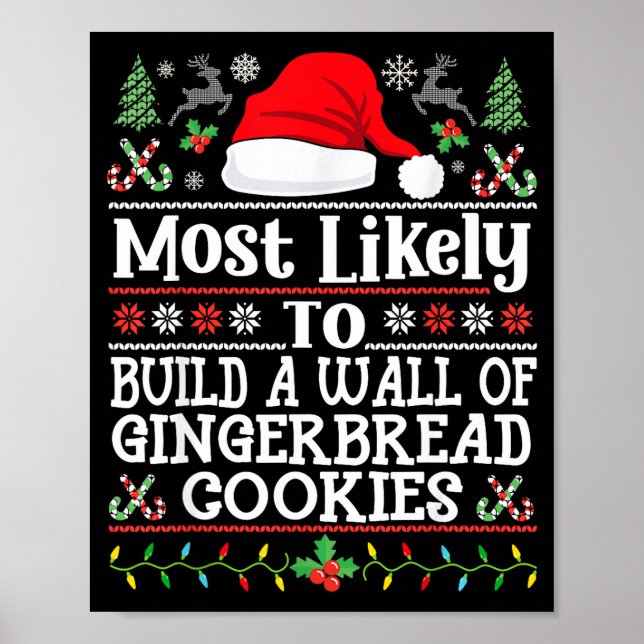 Build A Wall Of Gingerbread Cookies - Christmas Re Poster (Front)