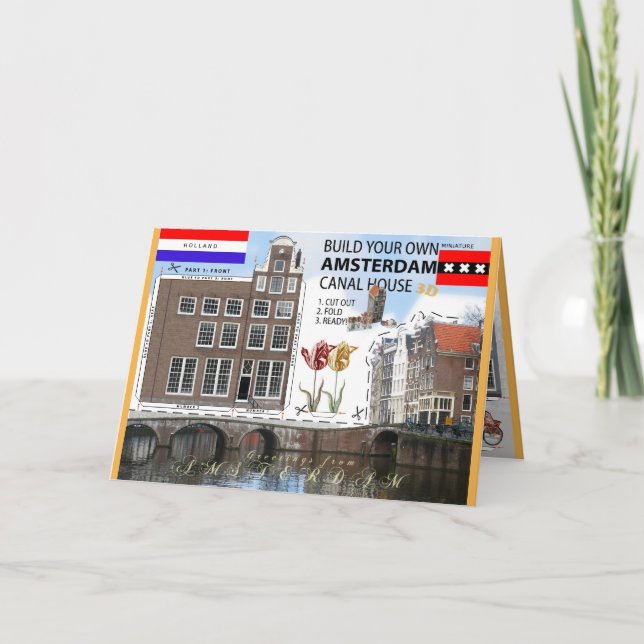 Build an Amsterdam Canal House Cut & Fold Card (Front)