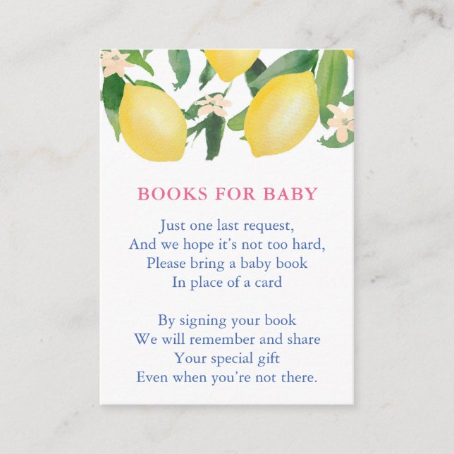 Build Baby's Library Book Request Baby Shower Enclosure Card (Front)
