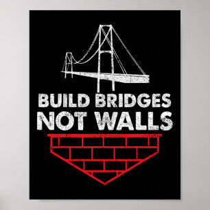 Build Bridges Not Walls Anti Trump Poster