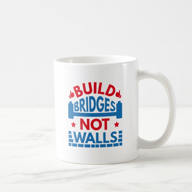 Build Bridges Not Walls Coffee Mug (Right)