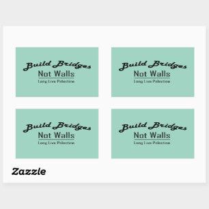 Build Bridges Not Walls - Free Palestine Rectangular Sticker