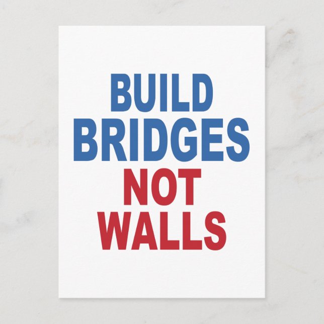 “Build Bridges Not Walls” postcard (Front)