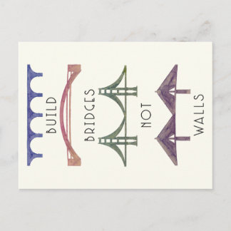 Build Bridges Not Walls Postcard