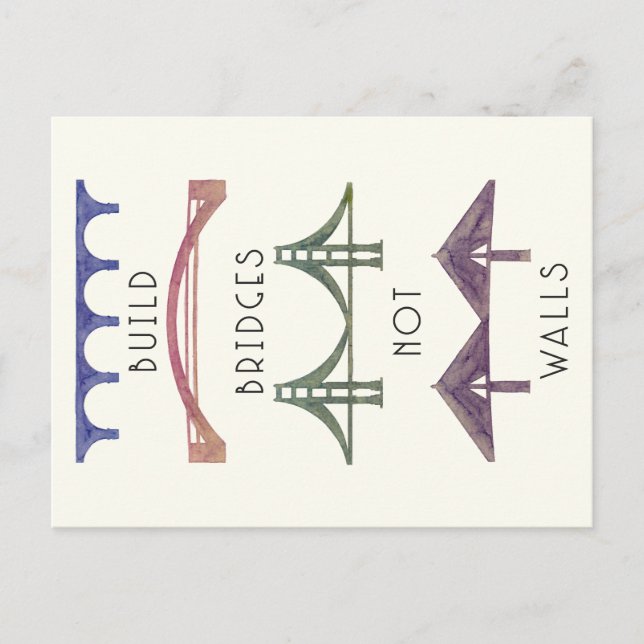 Build Bridges Not Walls Postcard (Front)