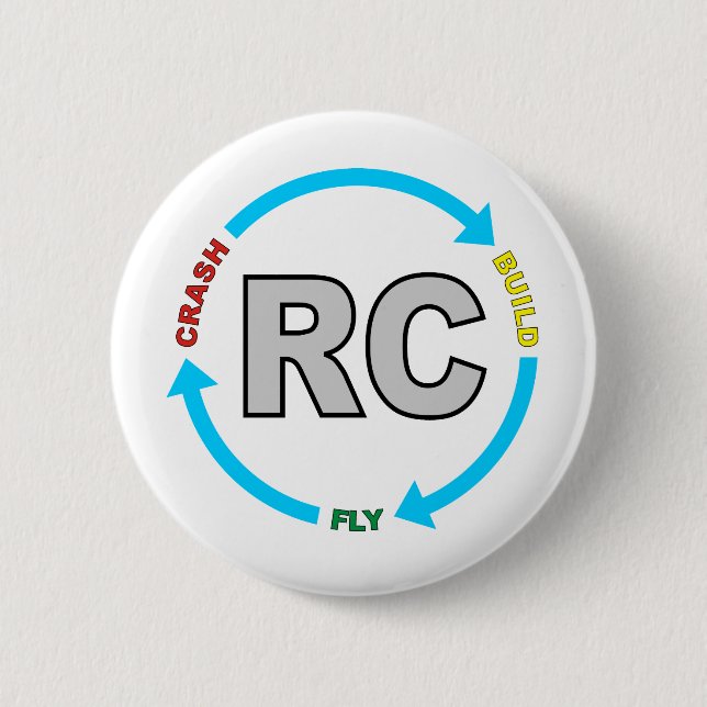Build Crash Fly RC 6 Cm Round Badge (Front)