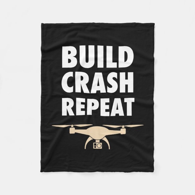 Build Crash Repeat Drone Fleece Blanket (Front)