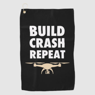 Build Crash Repeat Drone Golf Towel