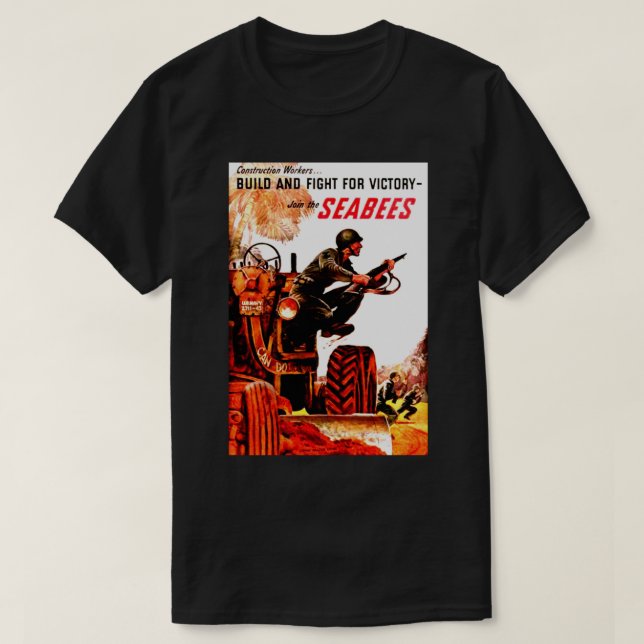 BUILD FIGHT FOR VICTORY SEABEES   T-Shirt (Design Front)