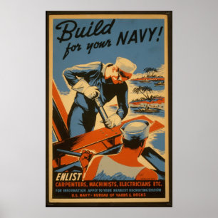 Build For Your Navy, Military Recruiting Poster