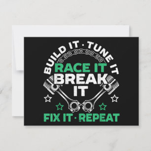 Build It Tune It Race It Break It Fix It Repeat Mo Holiday Card