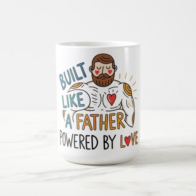Build Like a Father, Powered By Love Father's Day Coffee Mug (Center)