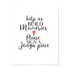build memories sign a Jenga piece sign