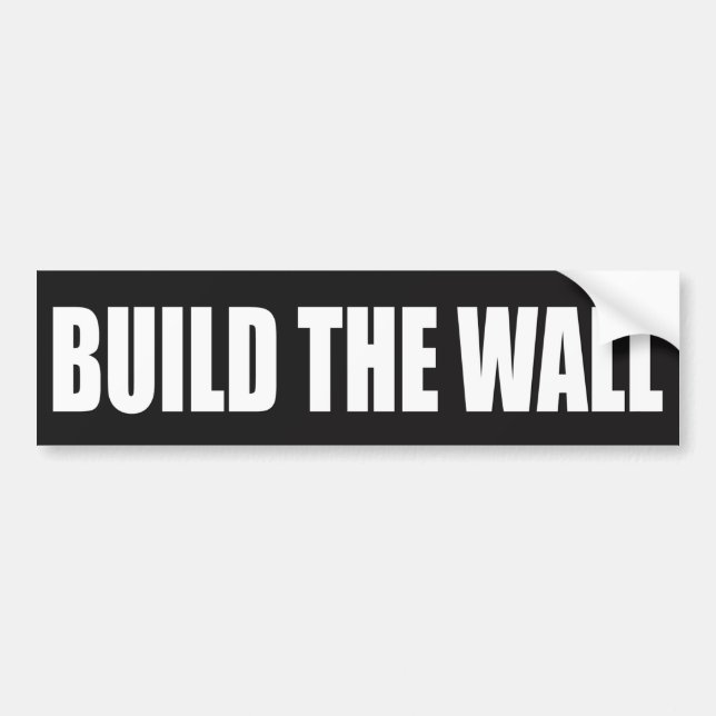 "BUILD THE WALL" BUMPER STICKER (Front)