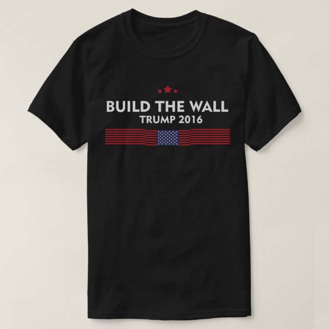 Build The Wall Trump 2016 T-Shirt (Design Front)