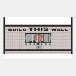 Build THIS wall / Anti Trump, Rectangular Sticker