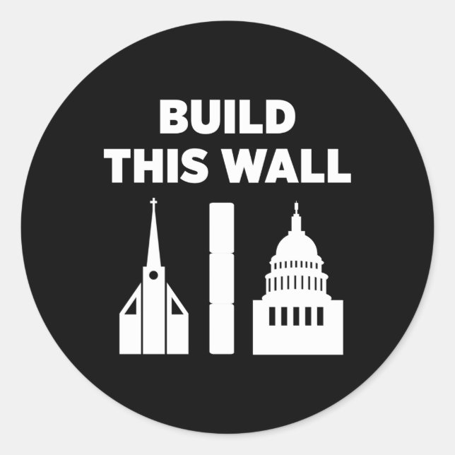 Build This Wall Classic Round Sticker (Front)