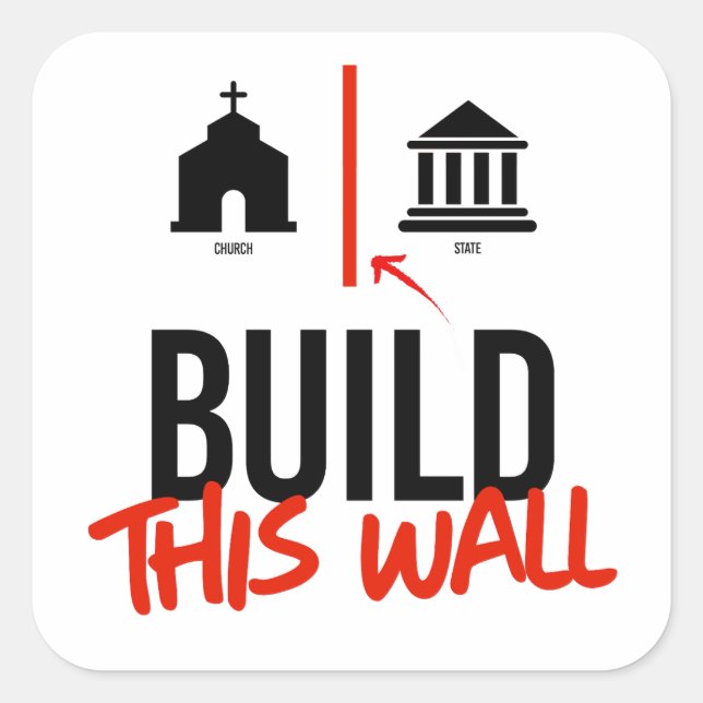 Build This Wall Square Sticker (Front)
