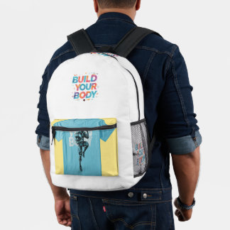"Build Your Body": Printed Backpack