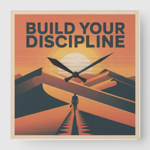 Build Your Discipline Square Wall Clock