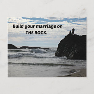 Build your marriage on The Rock. Postcard