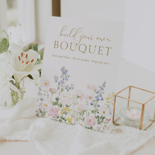 Build Your Own Bouquet Bar Shower Favour Pedestal Sign