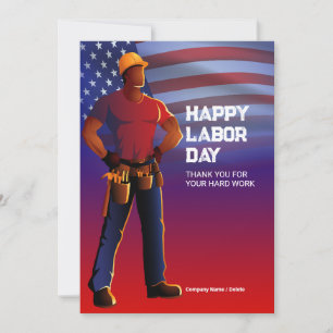 Builder and the American Flag Greeting Card