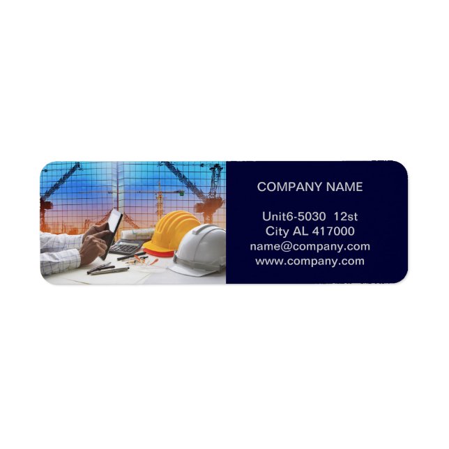 builder architect construction engineer return address label (Front)