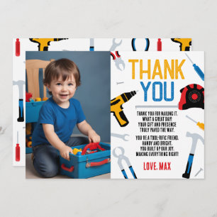 Builder Birthday Thank You Card, Tools Thank You Invitation