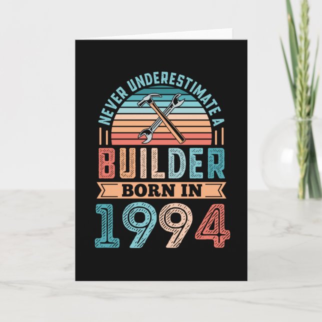 Builder born in 1994 30th Birthday Gift Building Card (Front)