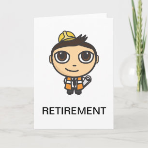 Builder Cartoon Character Retirement Card