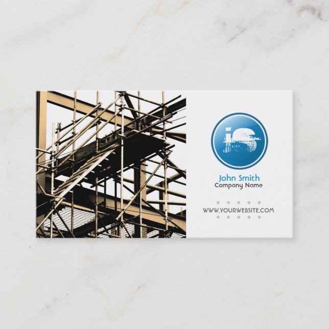 Builder/Construction Business Card (Blue Version) (Front)