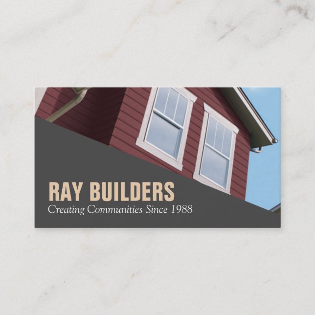 Builder Contractor Construction Business Card (Front)