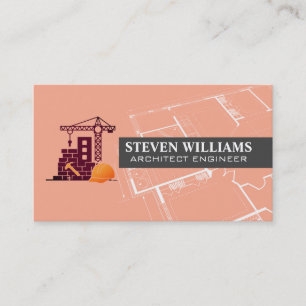Builder Logo Blueprint Construction Business Card