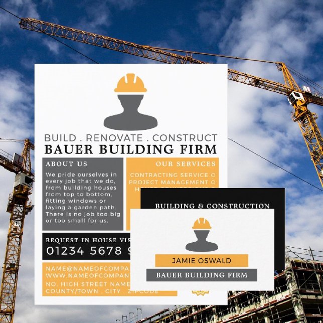 Builder Logo, Building Firm, Builders Advertising Flyer (Creator Uploaded)