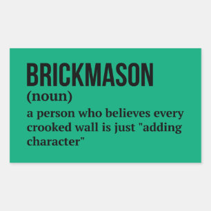 Builder Mason Definition Design Rectangular Sticker