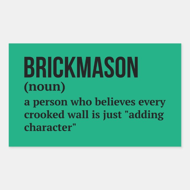 Builder Mason Definition Design Rectangular Sticker (Front)