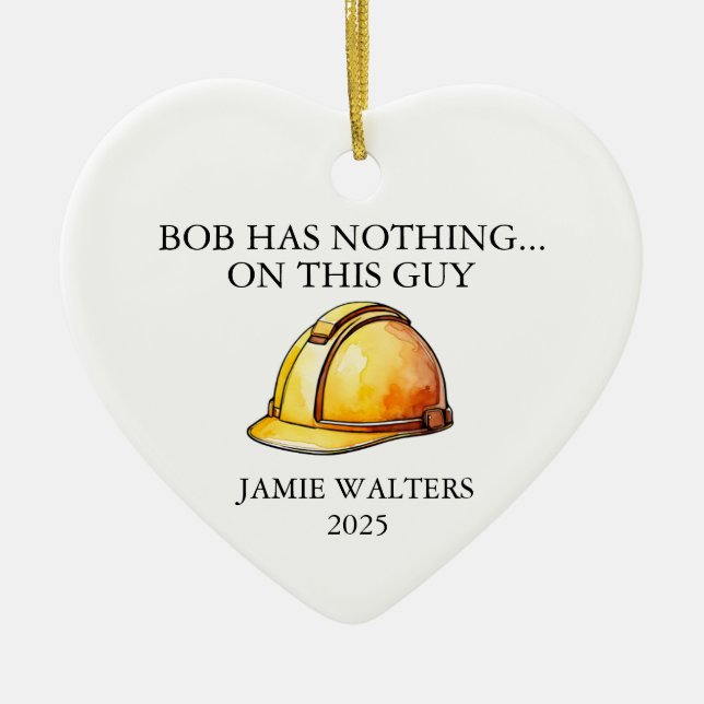 Builder Ornament Construction Worker Gift  (Front)