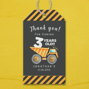 Builder-Themed Party for 3-Year-Old Boy Gift Tags
