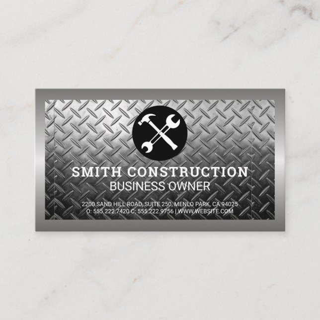 Builder Tools | Construction Steel Business Card (Front)