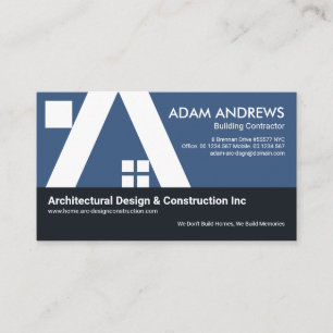 Building A-Frame Roof Architectural Builder Business Card