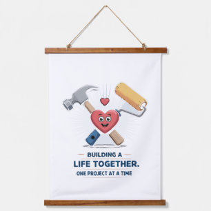 Building A Life Together Cute DIY Couple Home Hanging Tapestry