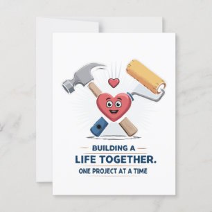 Building A Life Together   Cute DIY Couple Home  Postcard
