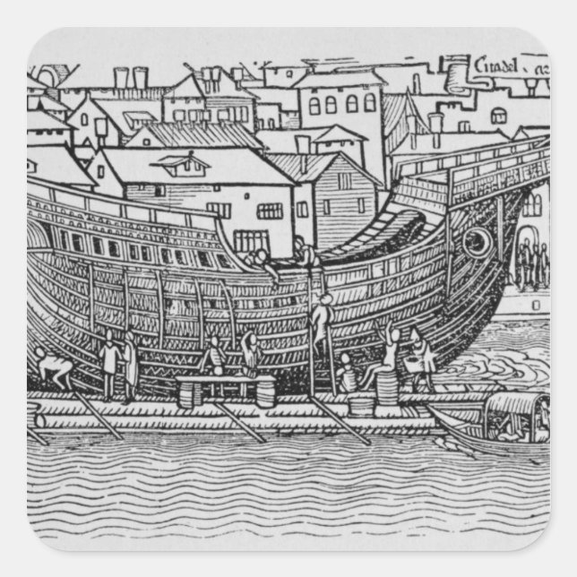 Building a Ship Square Sticker (Front)