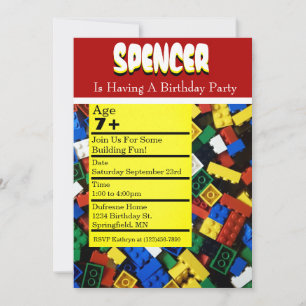 Building Birthday Party Invitation