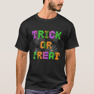 Building Block Brick Trick Or Treat Halloween Mast T-Shirt