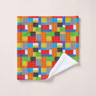 Building block red blue green yellow orange  wash cloth