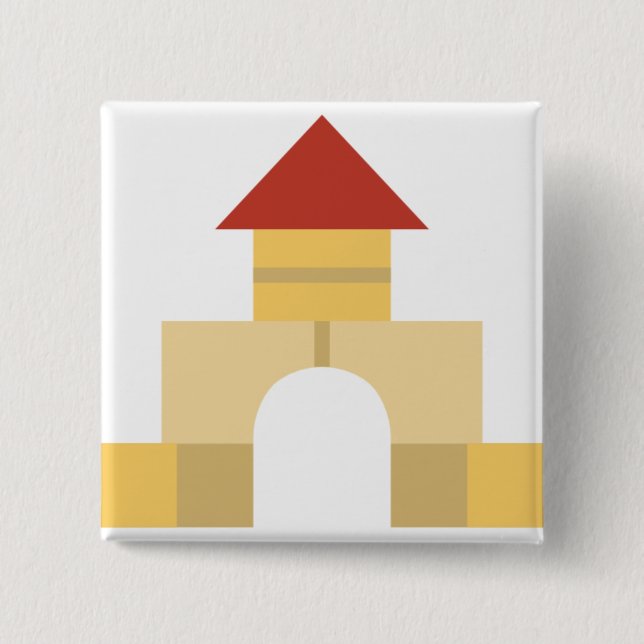building blocks 15 cm square badge (Front)